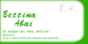 bettina abai business card